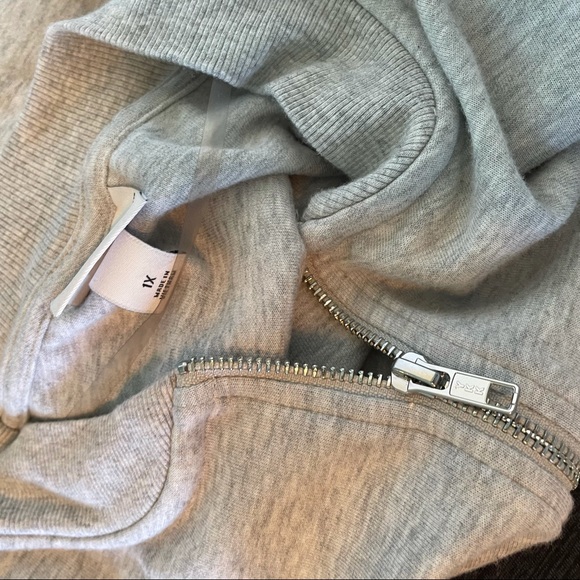 AVA & VIV Gray Zip Up Sweatshirt Sweater Sport Active 1X Soft Lounge Casual - Picture 11 of 12